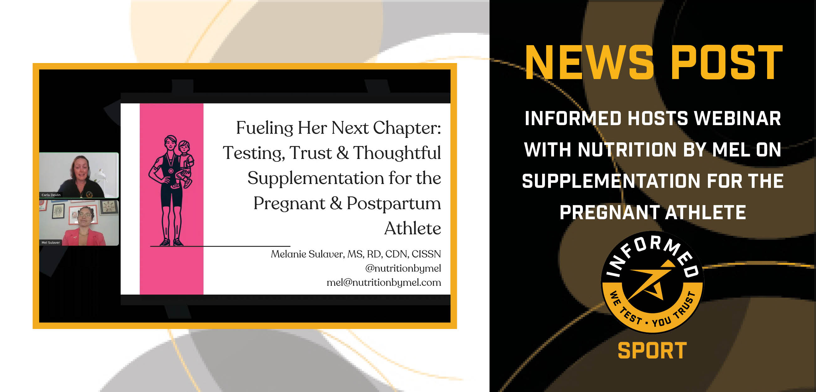 INFORMED Hosts Webinar with Nutrition By Mel on Supplementation for The Pregnant Athlete