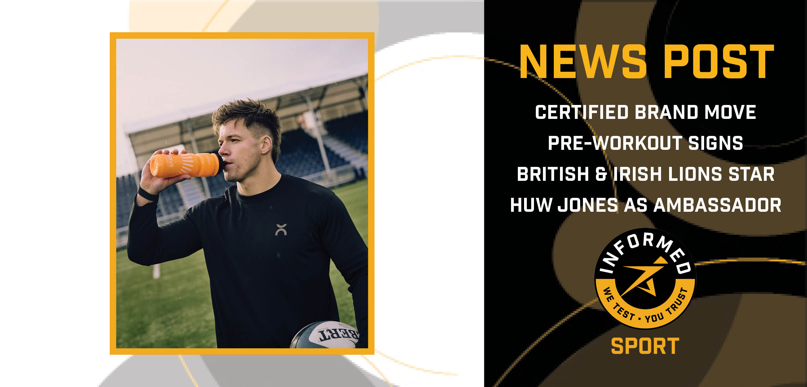 Certified Brand Move Pre-Workout Signs British & Irish Lions Star Huw Jones as Ambassador