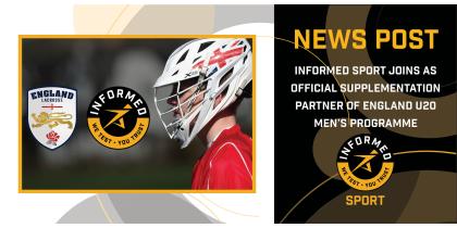 Informed Sport joins as Official Supplementation Partner of England U20 Men’s Programme