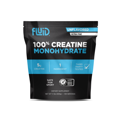 Fluid - 100% Creatine Monohydrate - Container - Front