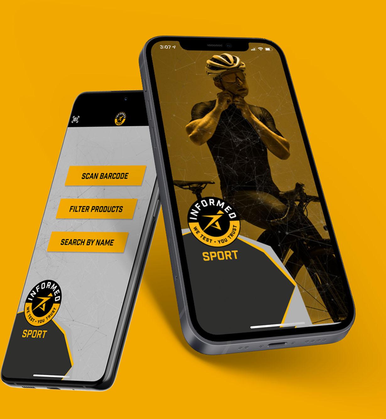 Informed Sport App displayed on phone